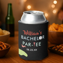 Enfriador De Latas Personalizado Bachelor Moderno Par-tee Golfer Fech