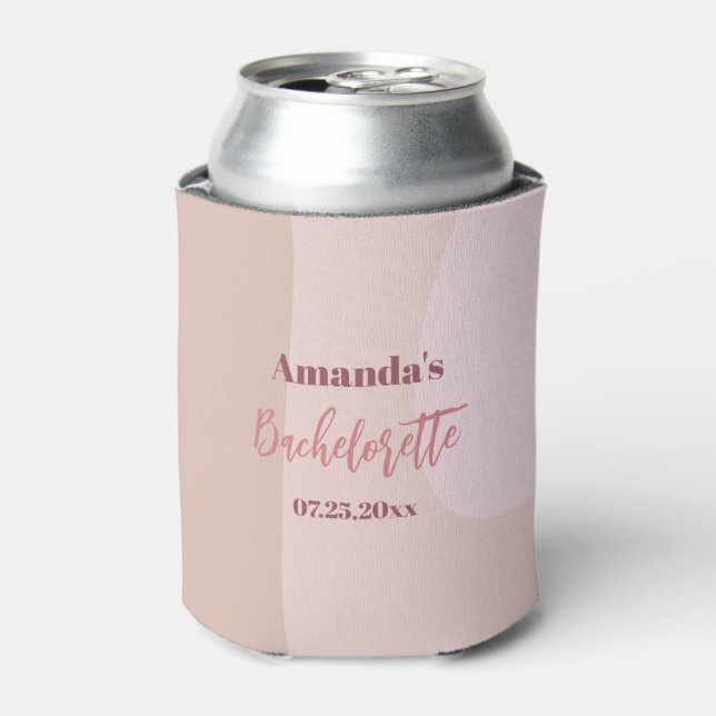 Enfriador De Latas Personalizado Bachelorette Ola Retro Rosa Personal (Lata Anverso)