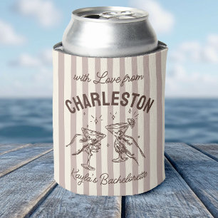 Enfriador De Latas Personalizado Bachelorette Pastel Stripes Martini
