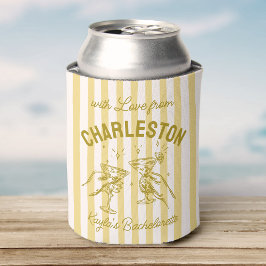 Enfriador De Latas Personalizado Bachelorette Pastel Stripes Martini