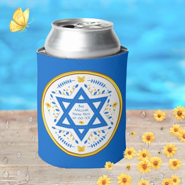 Enfriador De Latas Personalizado, Bat Mitzvah favorece, o CUALQUIER O (Bat Mitzvah Can Coolers. Bat Mitzvah Party Supplies. Adds to your Bat Mitzvah Table Decorations.)