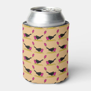 Enfriador De Latas Personalizado Blackbird Comer Un Patrón De Helado 