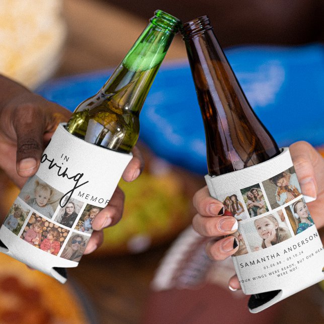 Enfriador De Latas Personalizado blanco en memoria amorosa 12 Collage (Subido por el creador)