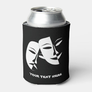 Enfriador De Latas Personalizado blanco negro de tragedia de comedia