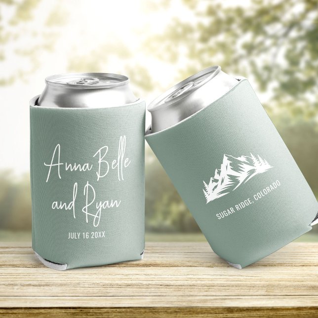 Enfriador De Latas Personalizado Boda de montaña Favor invitado (Subido por el creador)