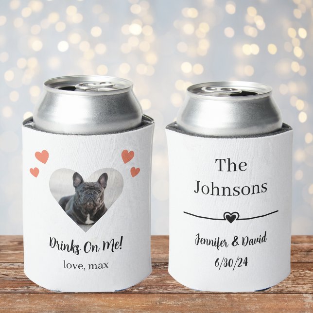 Enfriador De Latas Personalizado Boda de Perro Fotográfico del Corazó (Subido por el creador)