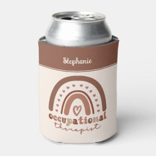 Enfriador De Latas Personalizado Boho Arcoiris contra terapeuta ocupa