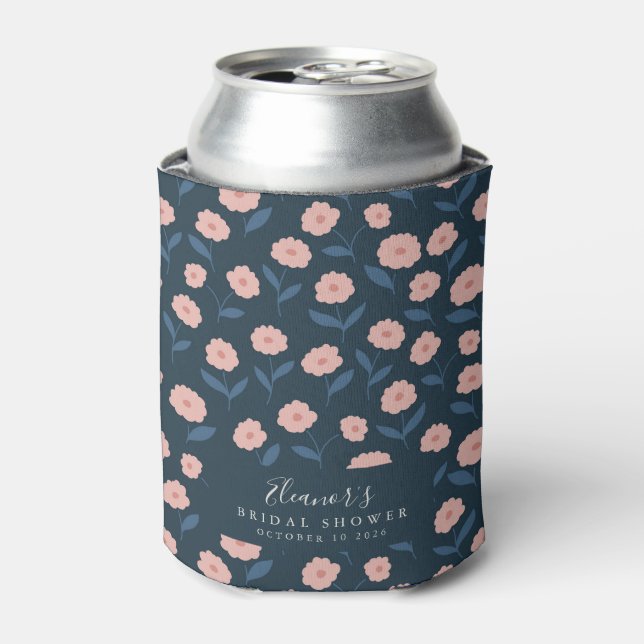 Enfriador De Latas Personalizado Boho y  floral rosa ducha de novia (Lata Anverso)