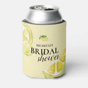 Enfriador De Latas Personalizado Bridal Shower Yellow Lemon