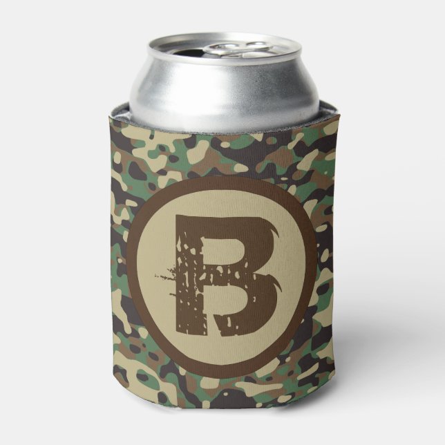 Enfriador De Latas Personalizado Camo Verde Militar (Lata Anverso)