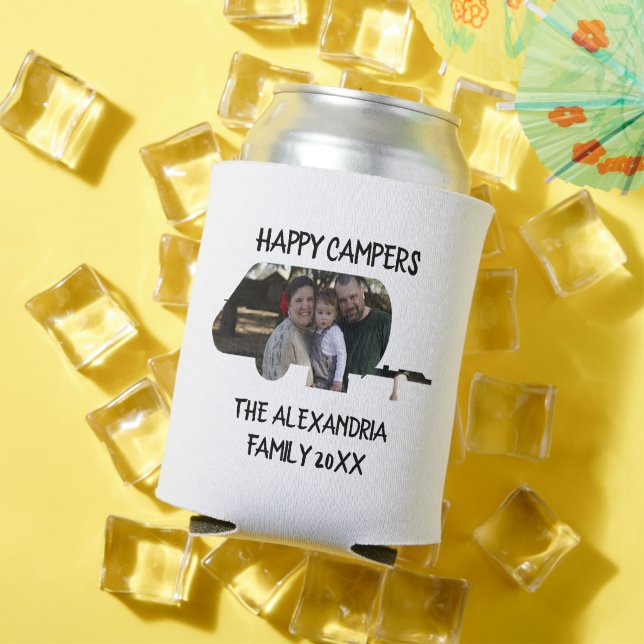Enfriador De Latas Personalizado caravana caravana familia foto campi (Verano in situ)