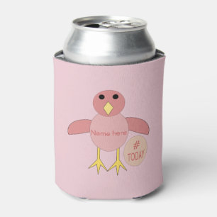 Enfriador De Latas Personalizado Chica de cumpleaños rosa Refrigerado