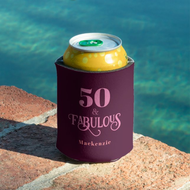 Enfriador De Latas Personalizado Cincuenta y Fabuloso Borgoña (Piscina in situ)