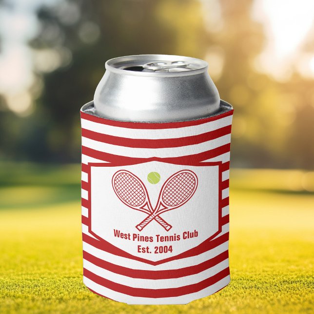Enfriador De Latas Personalizado Club Campestre de Tenis Red Stried (Subido por el creador)
