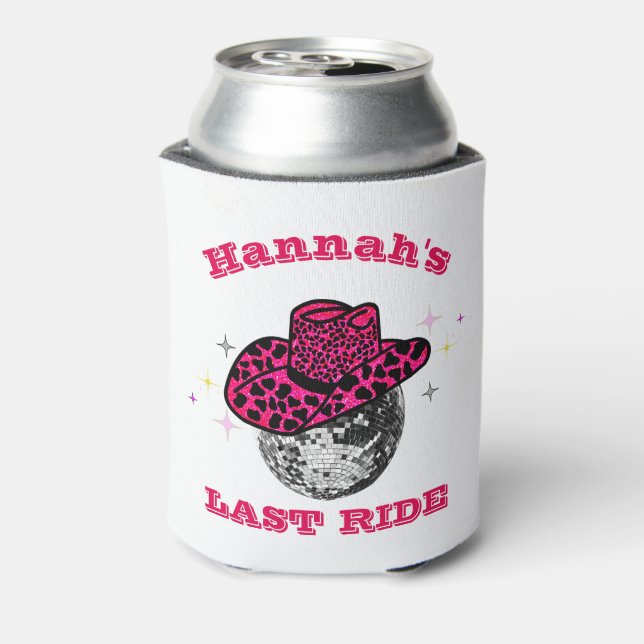 Enfriador De Latas Personalizado Cowgirl Bachelorette Party (Reverso de la lata)