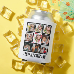 Enfriador De Latas Personalizado Cute Amo a mi novio 9 Composición de