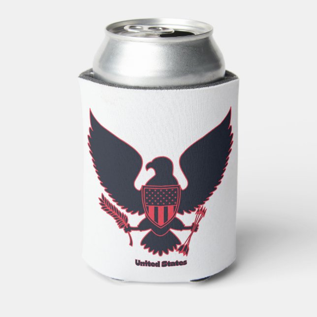 Enfriador De Latas Personalizado de águila grande de Estados Unidos (Reverso de la lata)