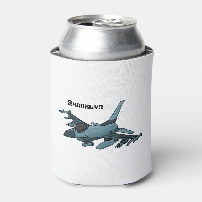 Enfriador De Latas Personalizado de avión de combate militar (Lata Anverso)