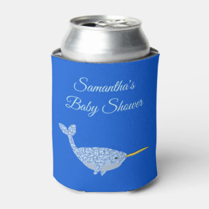 Enfriador De Latas Personalizado de Baby Shower de Cute Blue Baby Boy