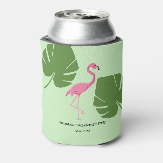 Enfriador De Latas Personalizado de bachillerato tropical Flamingo ro (Reverso de la lata)