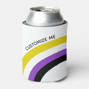 Enfriador De Latas Personalizado de bandera no binaria arcoiris no bi