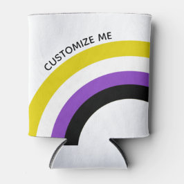 Enfriador De Latas Personalizado de bandera no binaria arcoiris no bi