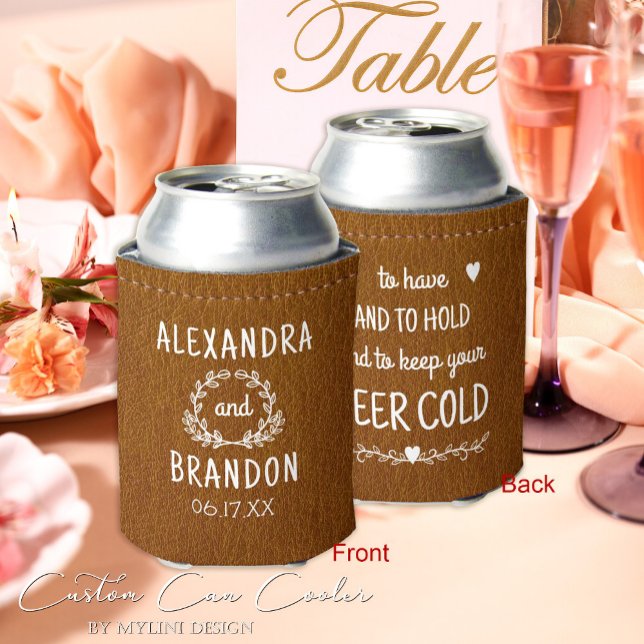Enfriador De Latas Personalizado de cuero marrón Imprimir favor de ma (Subido por el creador)