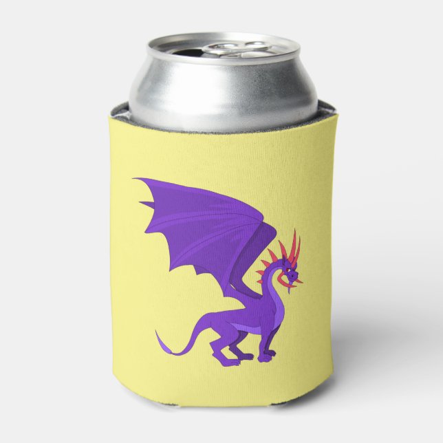 Enfriador De Latas Personalizado de dragón morado (Lata Anverso)