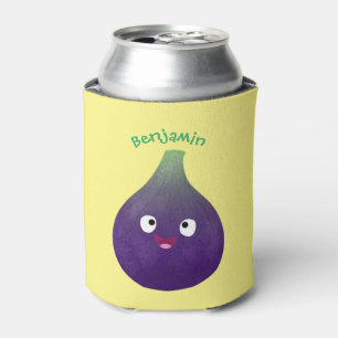 Enfriador De Latas Personalizado de fruta púrpura feliz