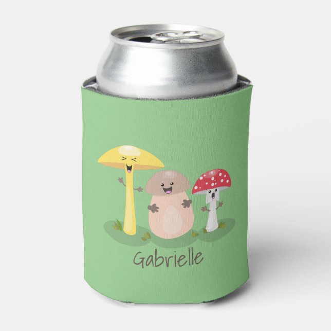 Enfriador De Latas Personalizado de hongos de hongos de hongo de kawa (Lata Anverso)