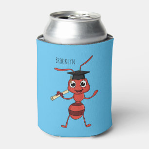 Enfriador De Latas Personalizado de hormiga roja feliz