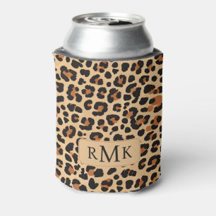 Enfriador De Latas Personalizado de impresión de leopardo negrita de 