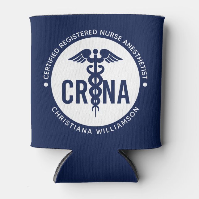Enfriador De Latas Personalizado de la CRNA Certificado de enfermero  (Anverso)