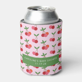 Enfriador De Latas Personalizado de la Cuta Verde Rosa Fruta del Cere