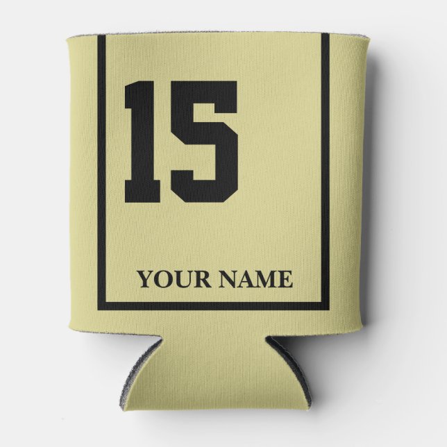 Enfriador De Latas personalizado de la manta de albarda de 15 Khaki (Anverso)