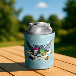 Enfriador De Latas Personalizado De Los Amantes Hummingbirds Colorido