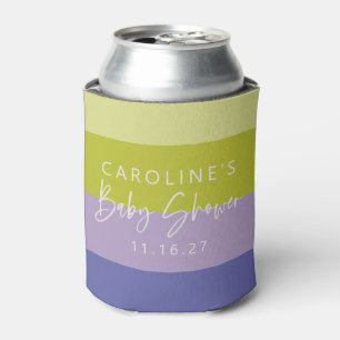 Enfriador De Latas Personalizado de Mod de banda verde púrpura Cute B
