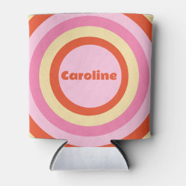 Enfriador De Latas Personalizado de patrón de círculo de 70 vintage r