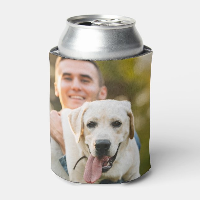 Enfriador De Latas Personalizado de perro Mascota foto Día del Padre (Lata Anverso)