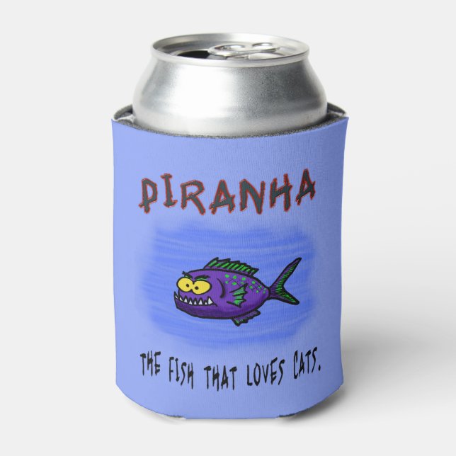 Enfriador De Latas Personalizado de pescado piraña (Lata Anverso)