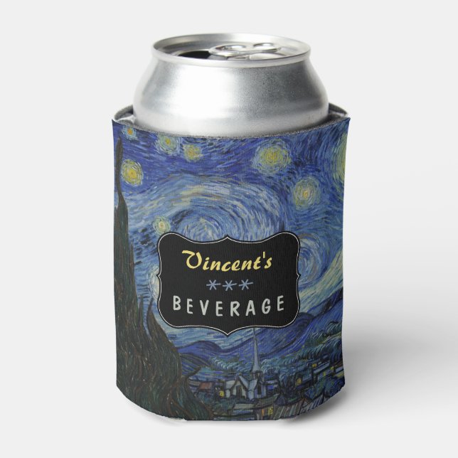 Enfriador De Latas Personalizado de pintura Starry Night Vincent van  (Lata Anverso)