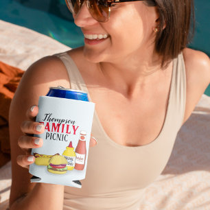 Enfriador De Latas Personalizado de Reunión Familiar Cubano Barbeque