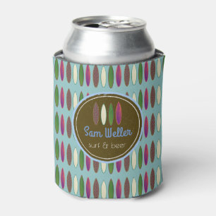 Enfriador De Latas personalizado de surf y cerveza / surf