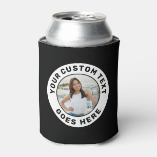 Enfriador De Latas Personalizado de texto y foto personalizado