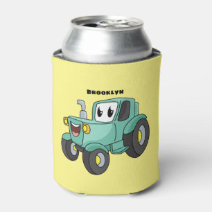 Enfriador De Latas Personalizado de tractores verde feliz