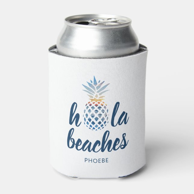 Enfriador De Latas Personalizado de vacaciones de Pineapple Seaside B (Lata Anverso)