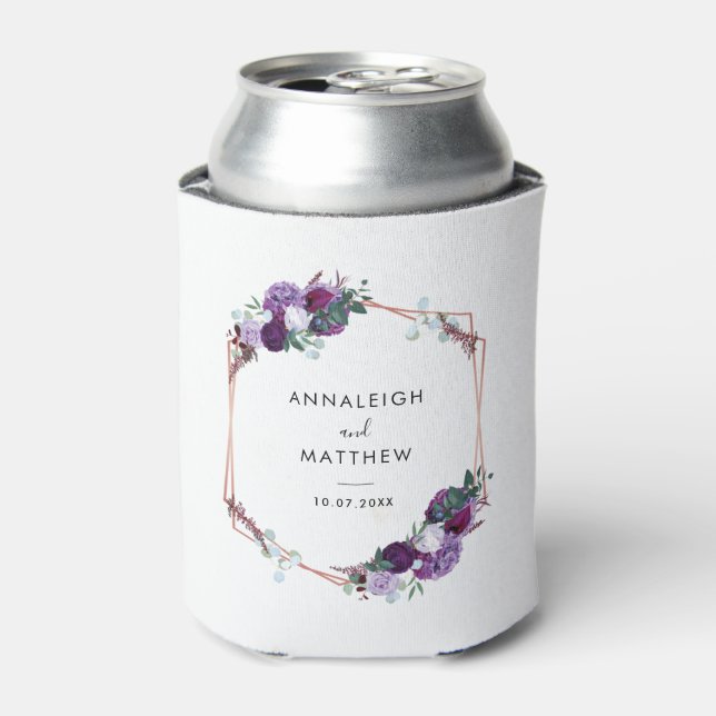 Enfriador De Latas Personalizado del Boda Botánico Floral (Lata Anverso)