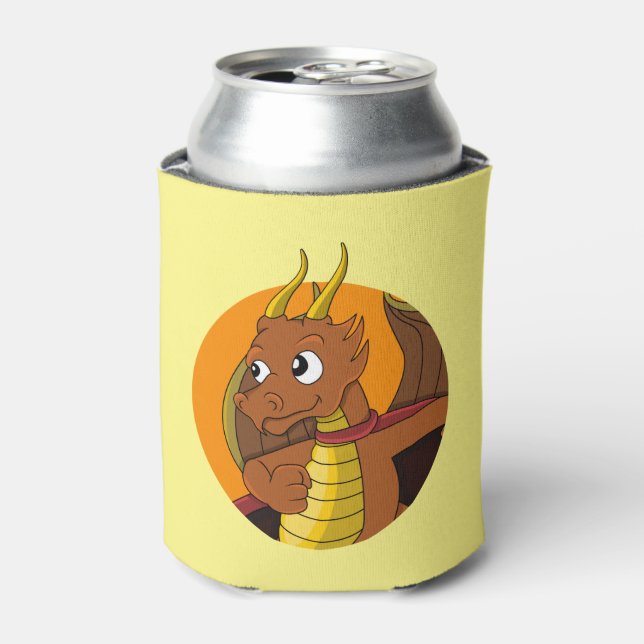 Enfriador De Latas personalizado del dragón naranja (Lata Anverso)