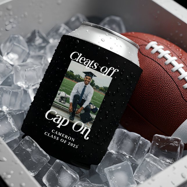 Enfriador De Latas Personalizado del Favor de la Graduación del Atlet (Cleats off Cap On Athlete Graduation Can Cover | Athlete Graduation Favors)
