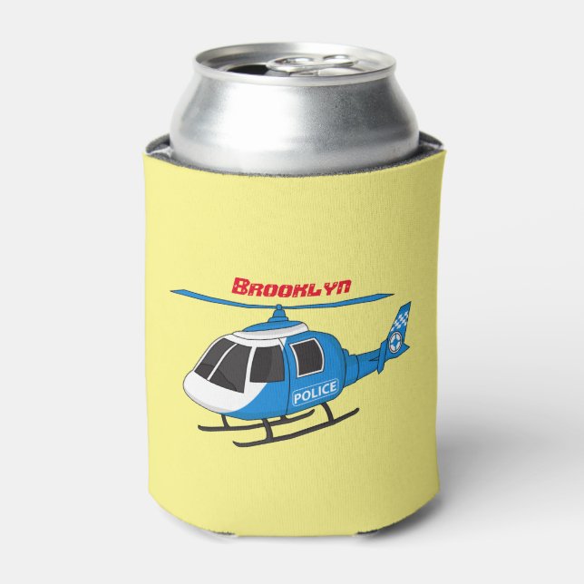 Enfriador De Latas Personalizado del helicóptero del helicóptero del  (Lata Anverso)